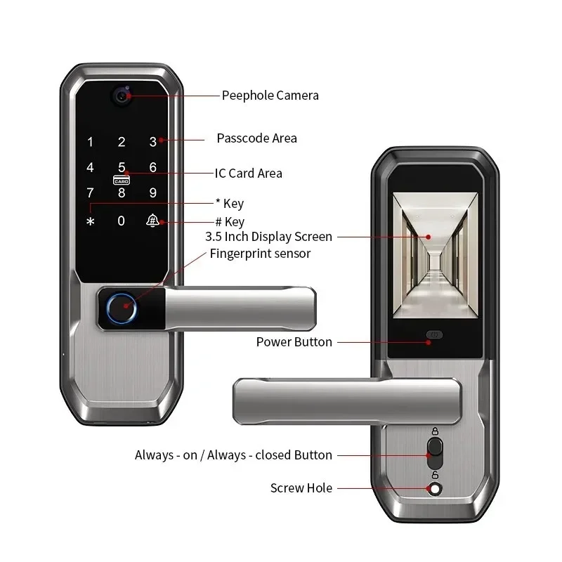 Smart Door Lock Tuya App - Cerradura Inteligente WiFi Tuya con Cámara