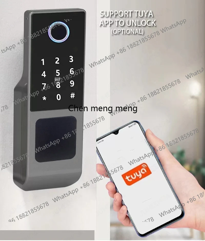 Smart Rim Lock Wifi Fingerprint - Cerradura Inteligente Impermeable con Wifi Tuya,