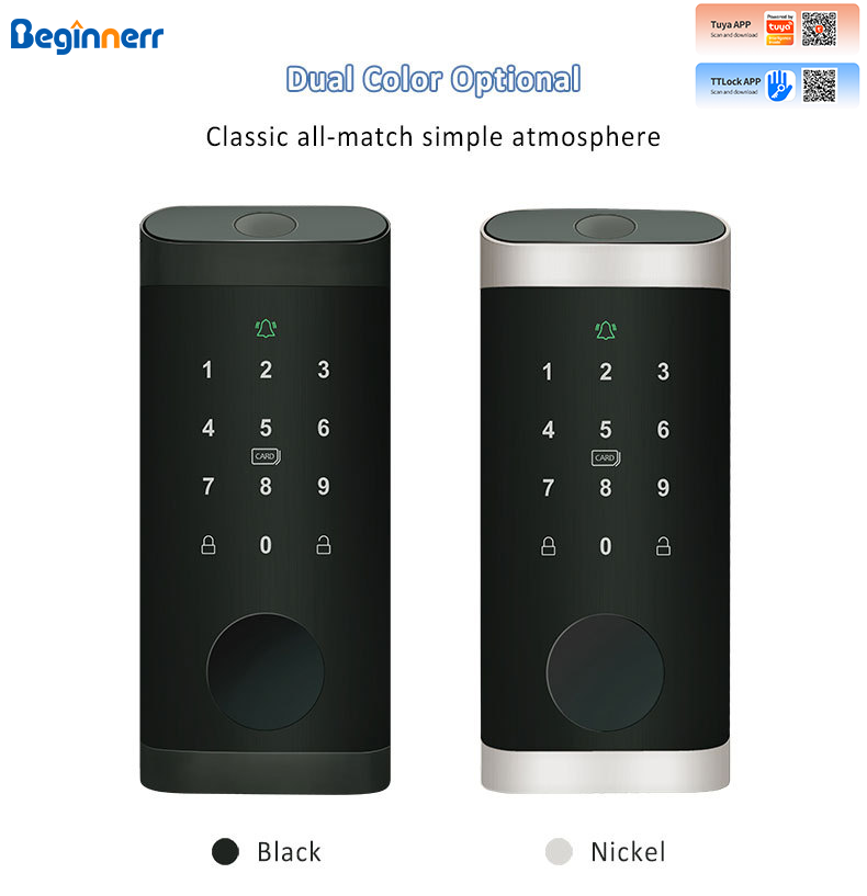 Smart Lock Deadbolt Keypad Bluetooth - Cerradura automática con pestillo, WiFi Tuya,