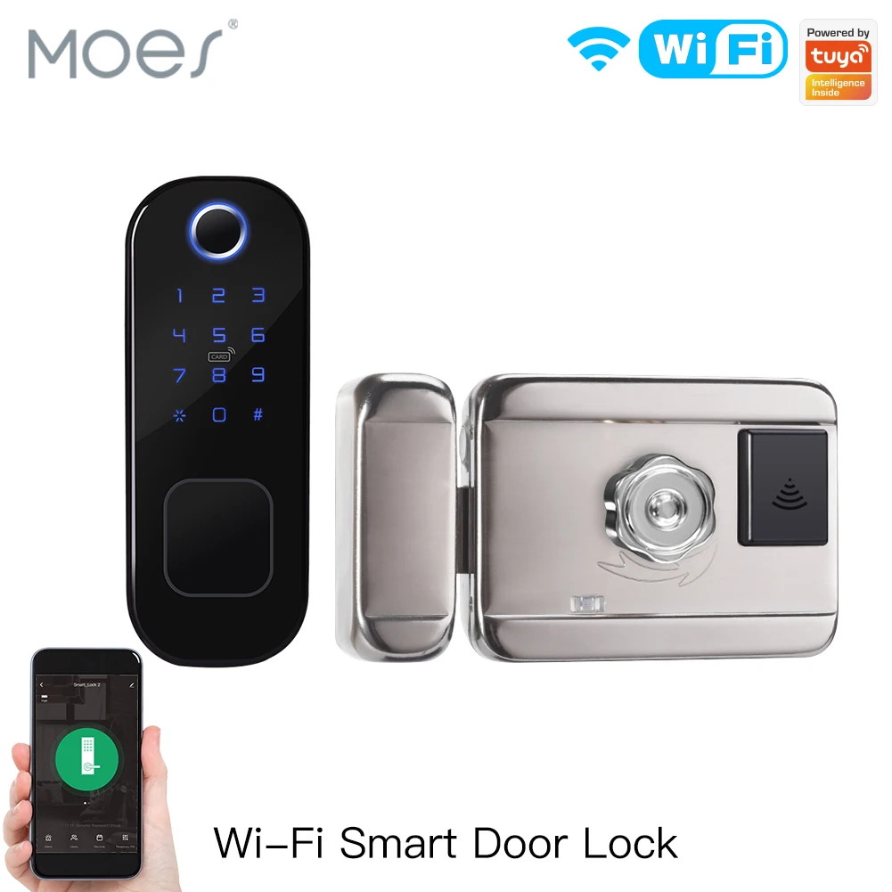 Smart Door Lock Tuya App - MOES-cerradura inteligente con huella dactilar para