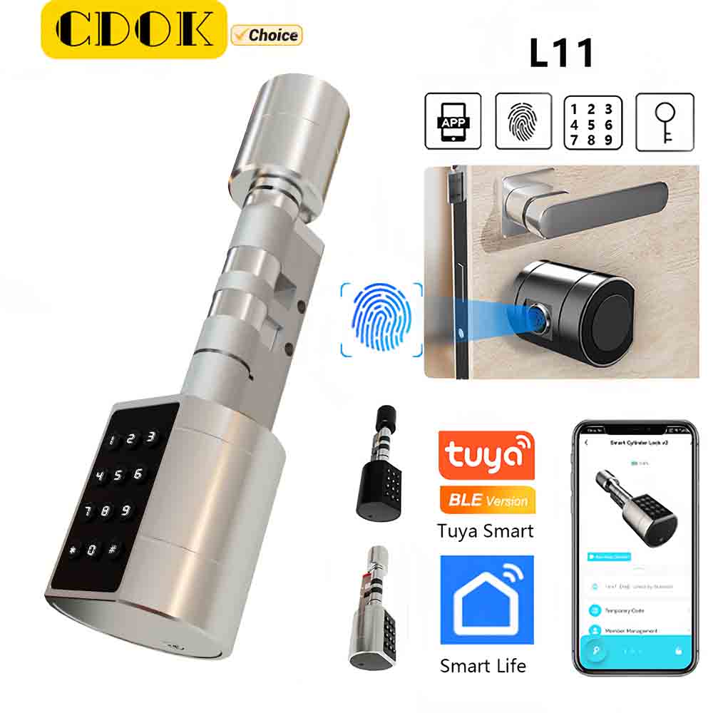 Smart Lock Zigbee Gateway - CDOK L11Tuya Bluetooth smart lock, fingerprint,