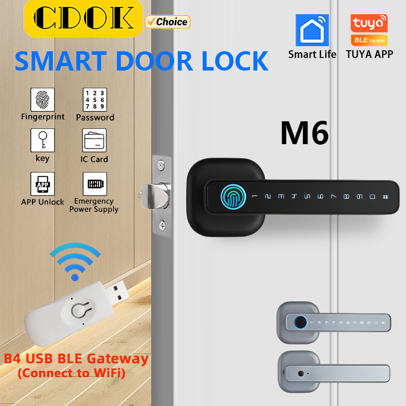 Smart Lock Zigbee Gateway - Cerradura Inteligente Bluetooth CDOK 2025 M6