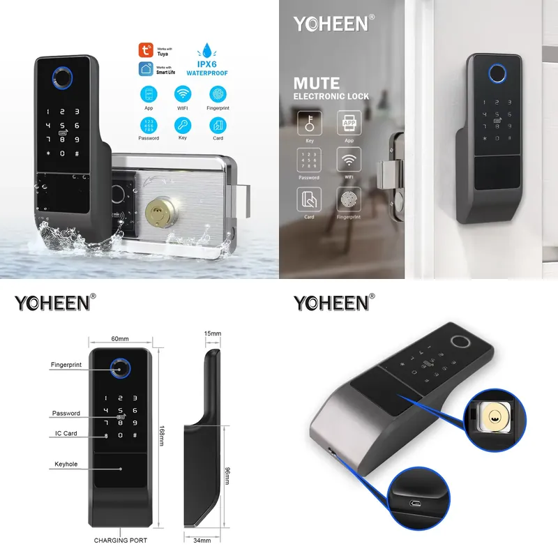 Smart Rim Lock Wifi Fingerprint - Cerradura Inteligente para Puerta de Acero