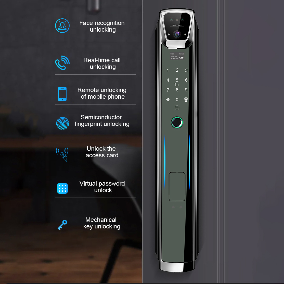 Face Recognition Door Lock - Cerraduras electrónicas de aleación de aluminio