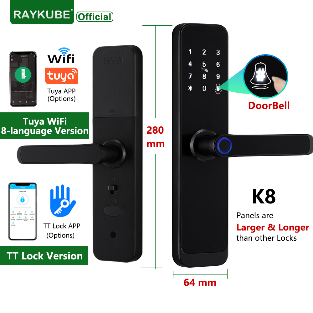 Smart Lock For Sliding Door - RAYKUBE K8 cerradura de puerta inteligente