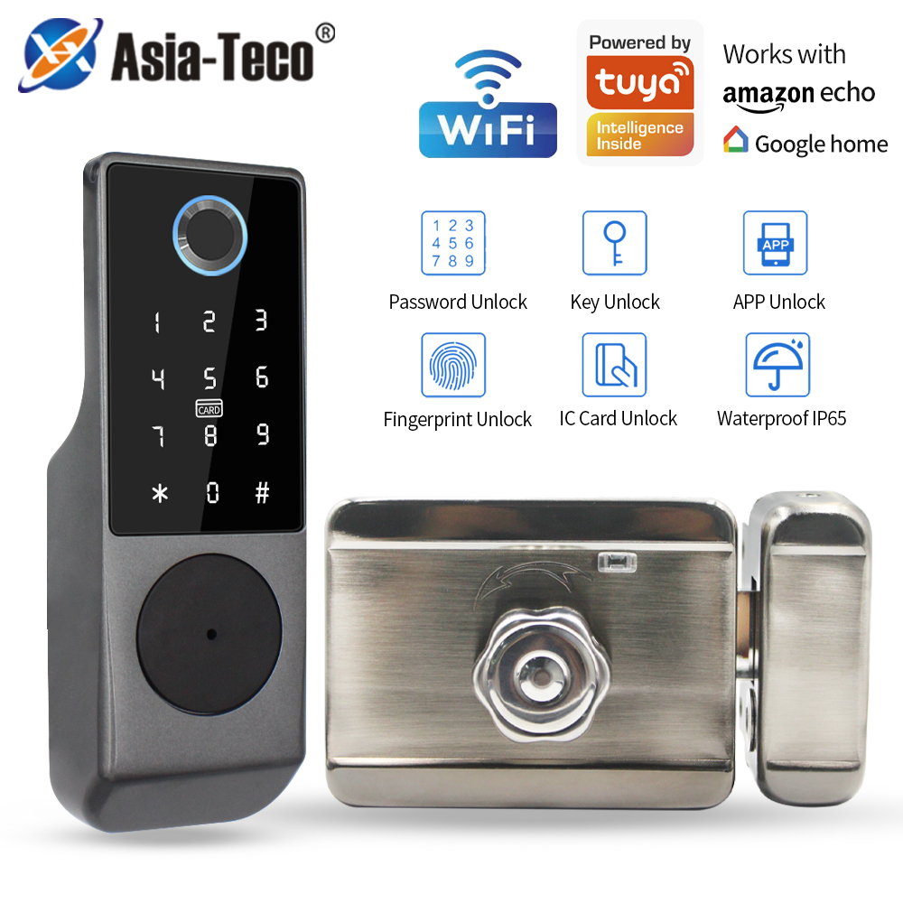 Smart Rim Lock Wifi Fingerprint - Cerradura inteligente de doble cara con