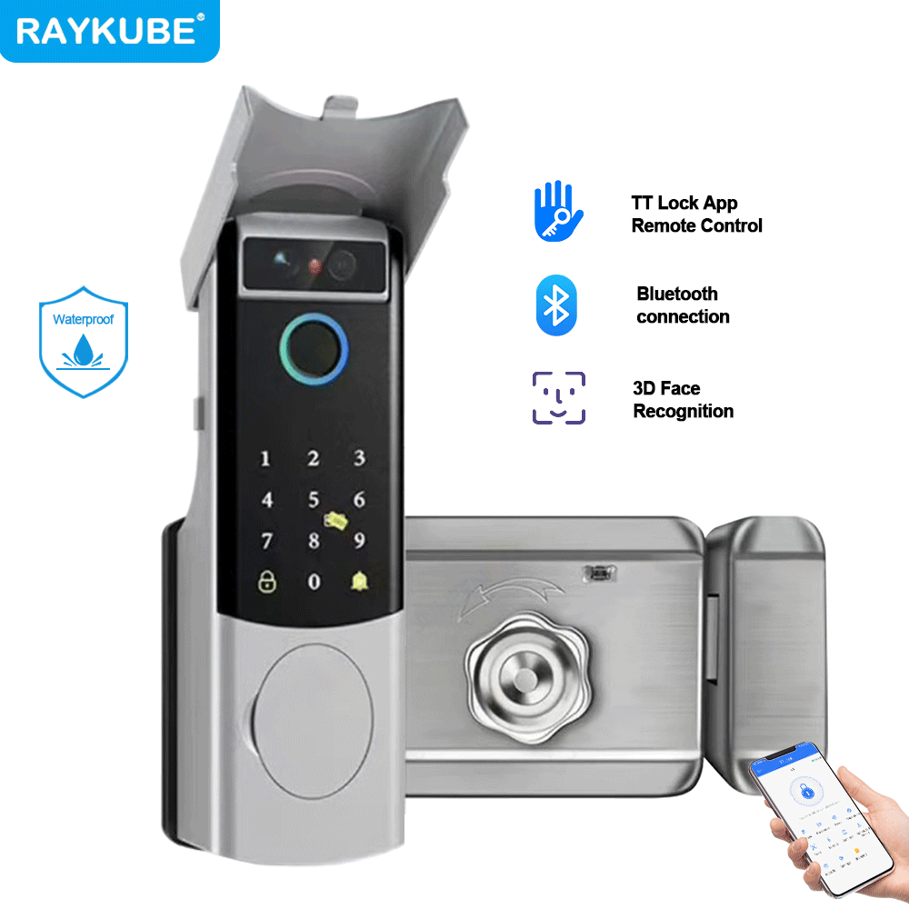 Face Recognition Door Lock - Cerradura Eléctrica RAYKUBE V6/V8 Impermeable con