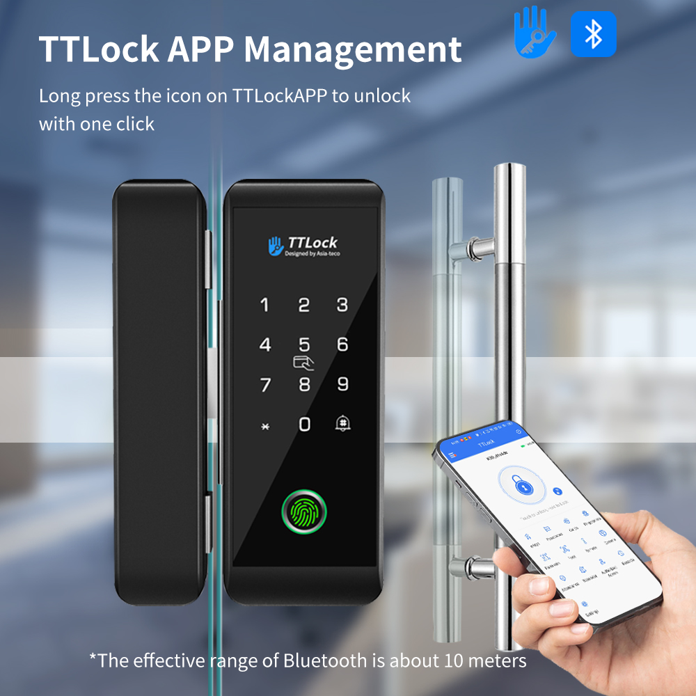 Smart Door Lock Fingerprint Wifi - Cerradura inteligente para puertas de vidrio