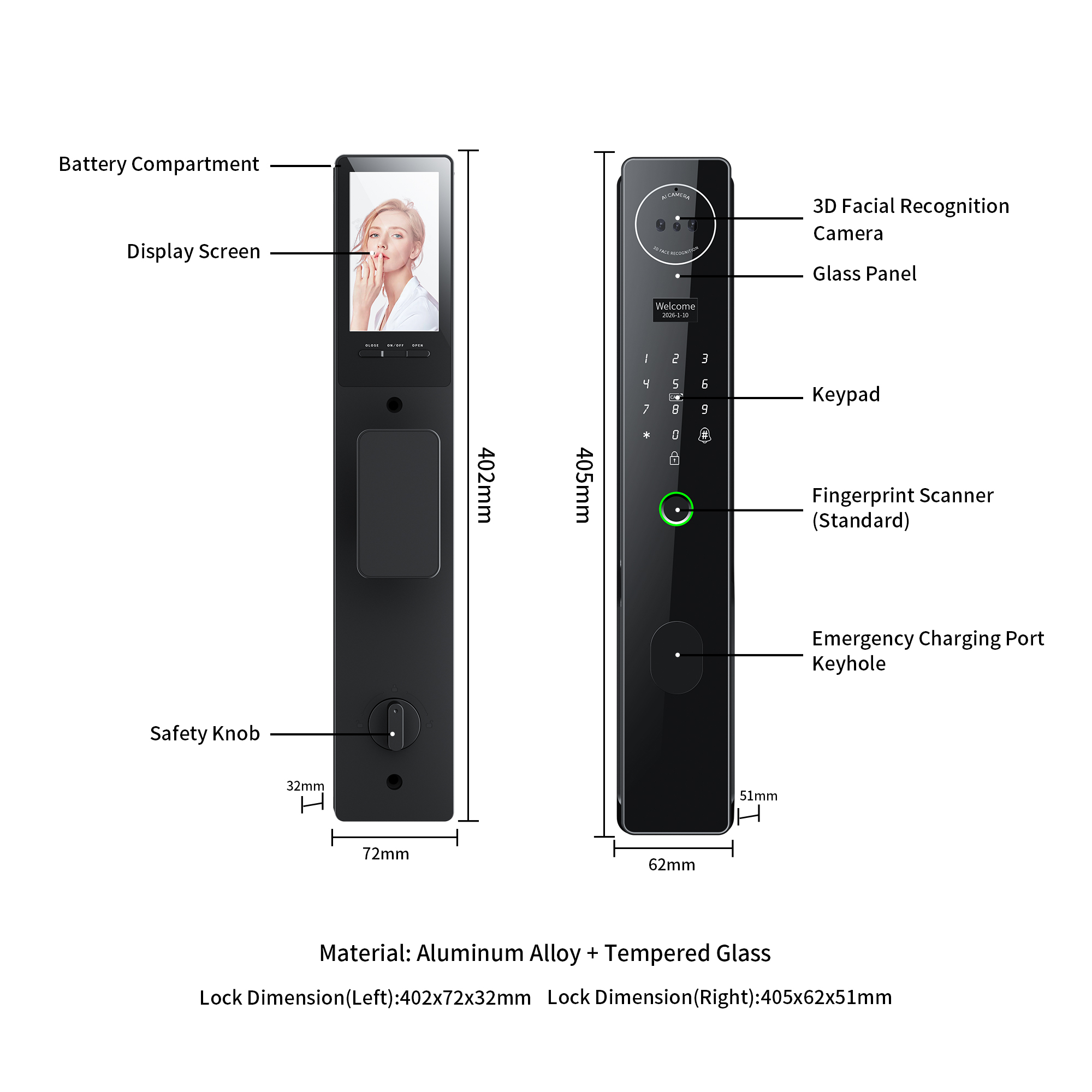 Cerradura Inteligente con Reco - Video Door Lock With Camera Peephole reseña y precio
