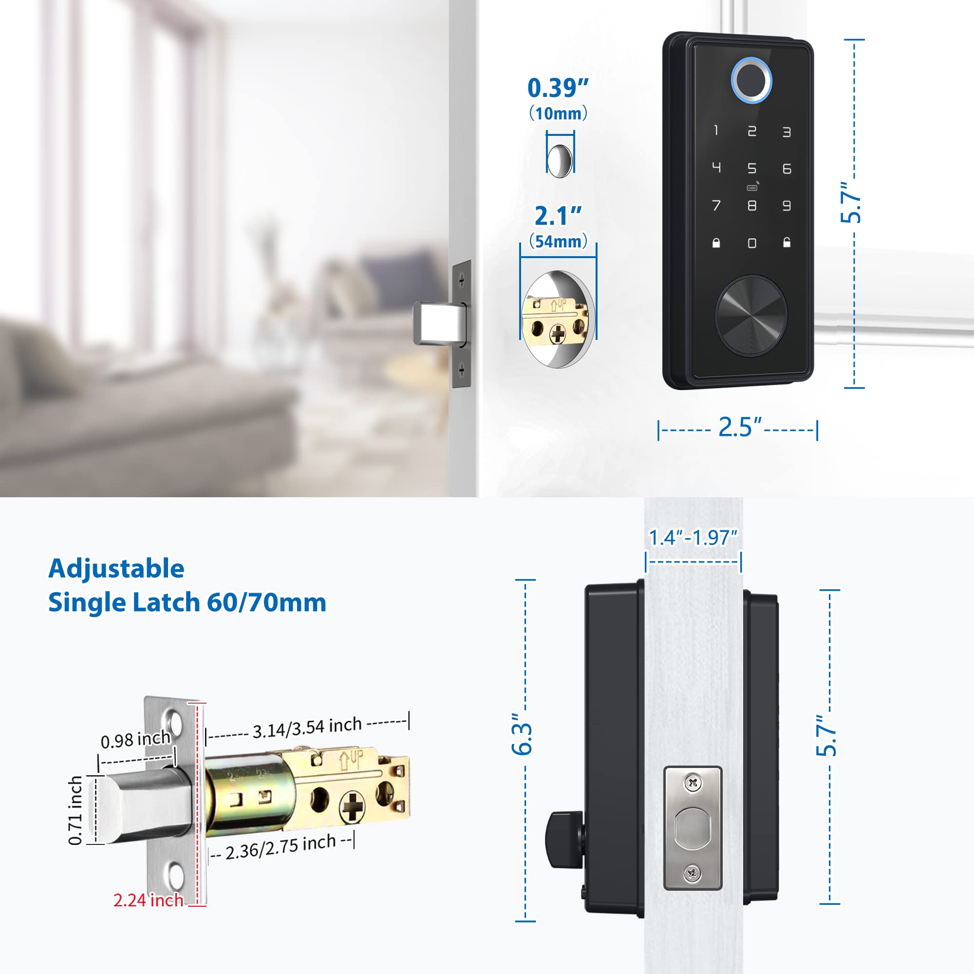 Cerraduras de cerrojo intelige - Smart Lock Deadbolt Keypad Bluetooth reseña y precio