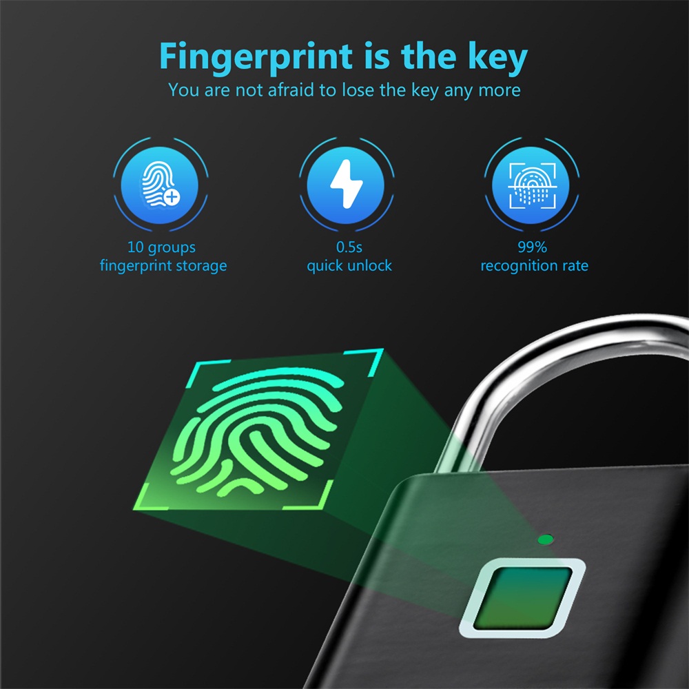 Cerradura Inteligente Seeings  - Fingerprint Padlock Weatherproof reseña y precio