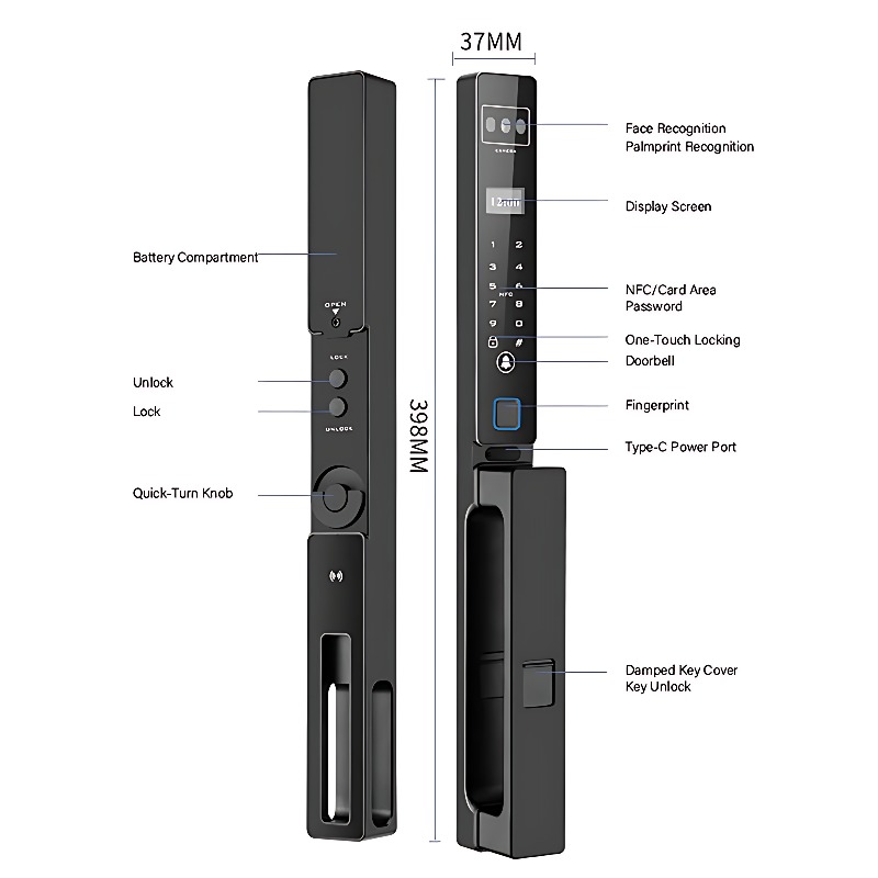 Cerradura Inteligente 3D con R - Smart Door Lock 3D Face Palm Vein reseña y precio