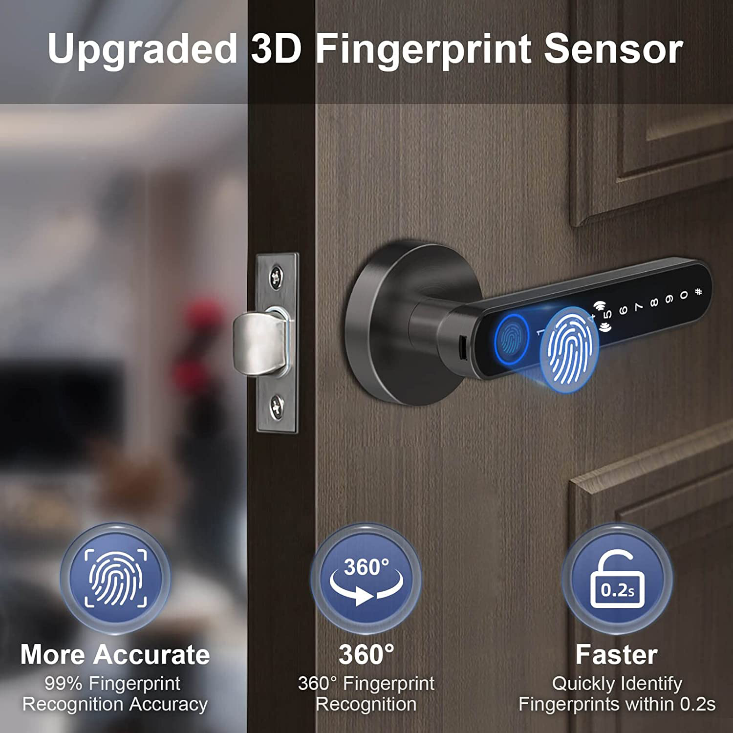 Manija de cerradura de puerta  - Digital Door Lock Fingerprint Handle reseña y precio