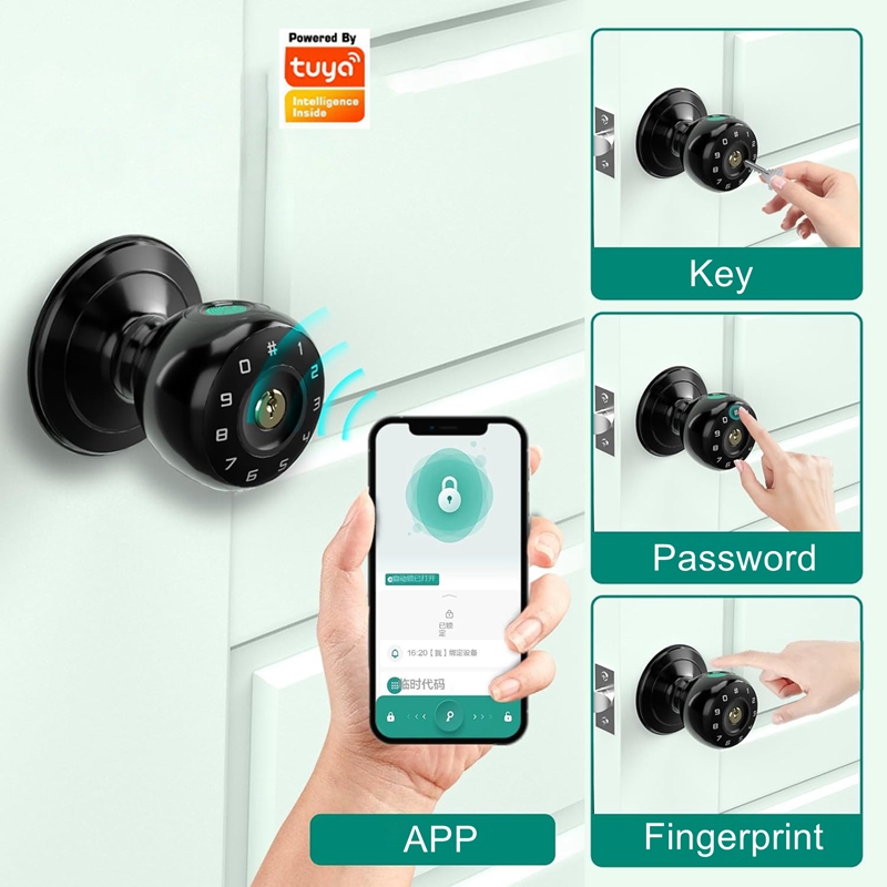 Tuya-cerrojo de seguridad inte - Smart Lock Deadbolt Keypad Bluetooth reseña y precio
