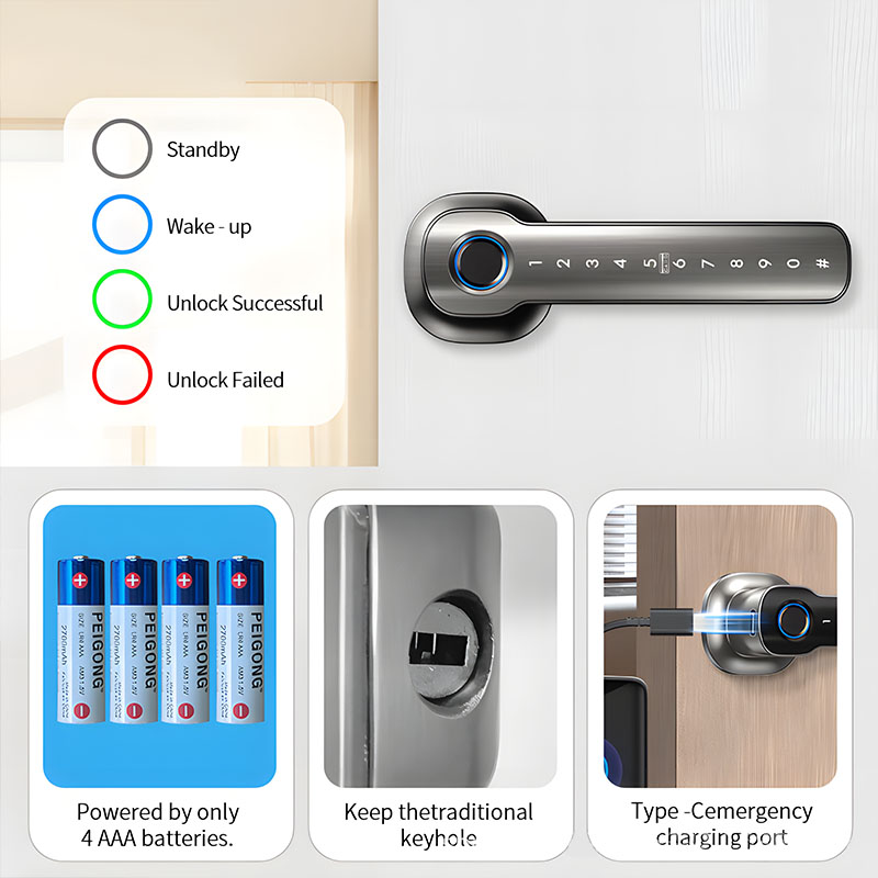 Dispositivos de Seguridad para - Digital Door Lock Fingerprint Handle reseña y precio