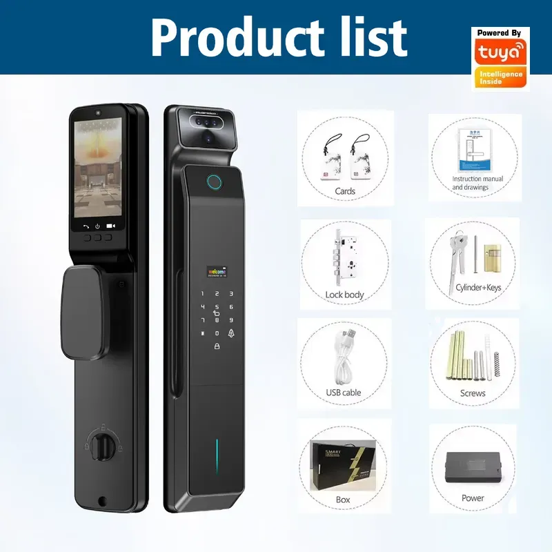 Cerradura con Contraseña Tuya, - Smart Door Lock With Camera Intercom reseña y precio