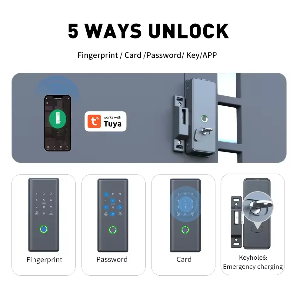 Cerradura de puerta con sensor - Smart Rim Lock Wifi Fingerprint reseña y precio