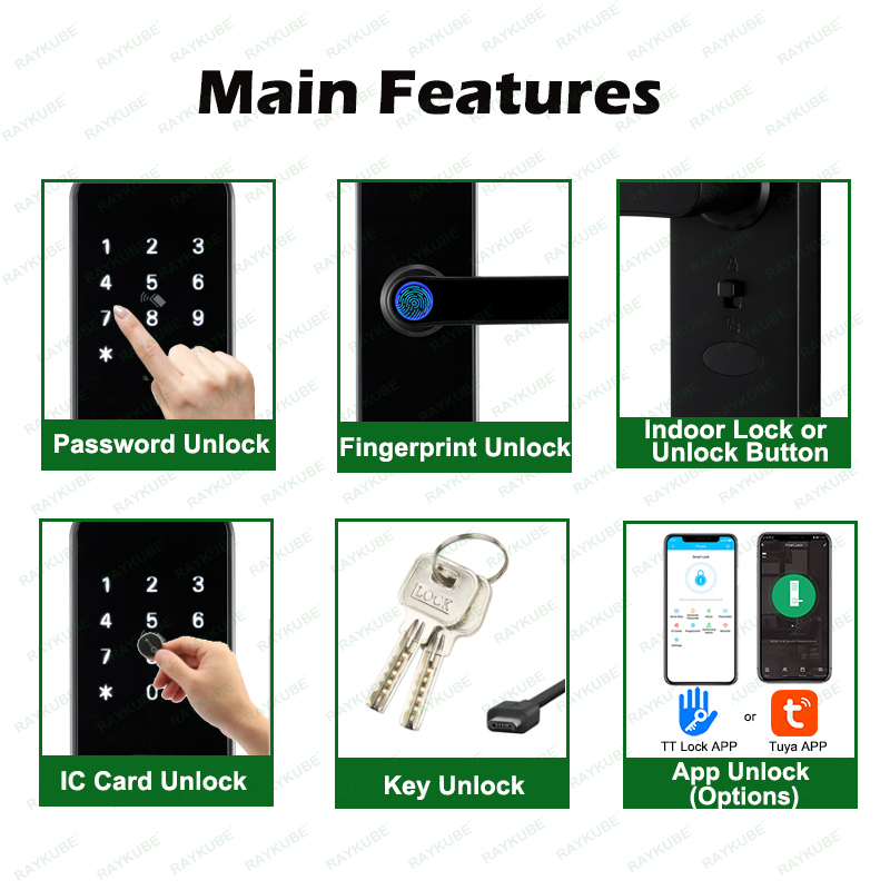 RAYKUBE K8 cerradura de puerta - Smart Lock For Sliding Door reseña y precio