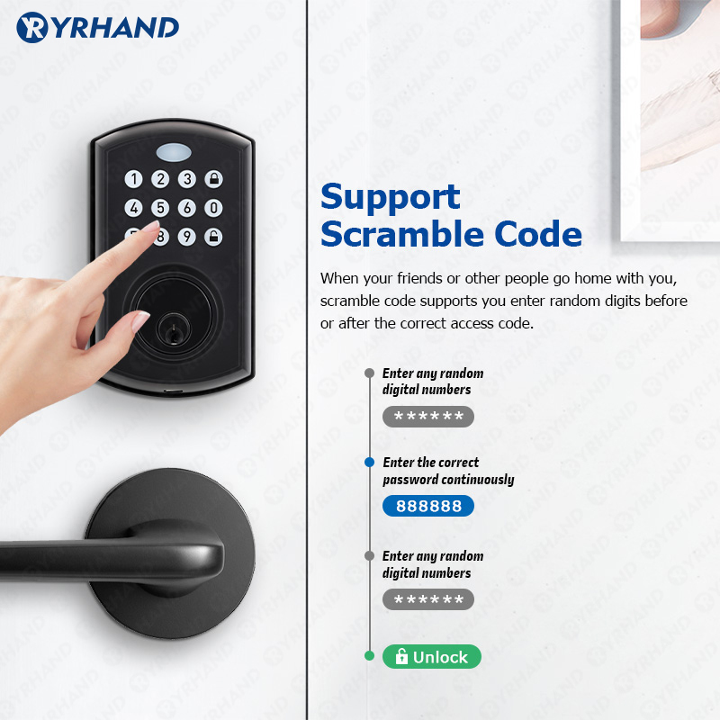 YRHAND-Fechadura eléctrica de  - Smart Lock Deadbolt Keypad Bluetooth reseña y precio